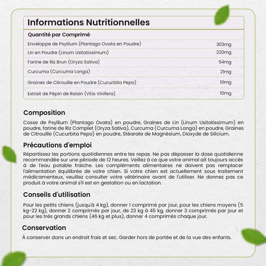 Informations nutritionnelles et posologie de l’antiallergique pour chien d’Animigo