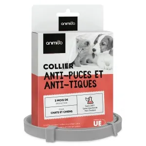 Collier anti-puces et anti-tiques pour chiens et chats offrant 3 mois de protection