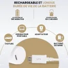 Dispositif rechargeable avec batterie à longue durée