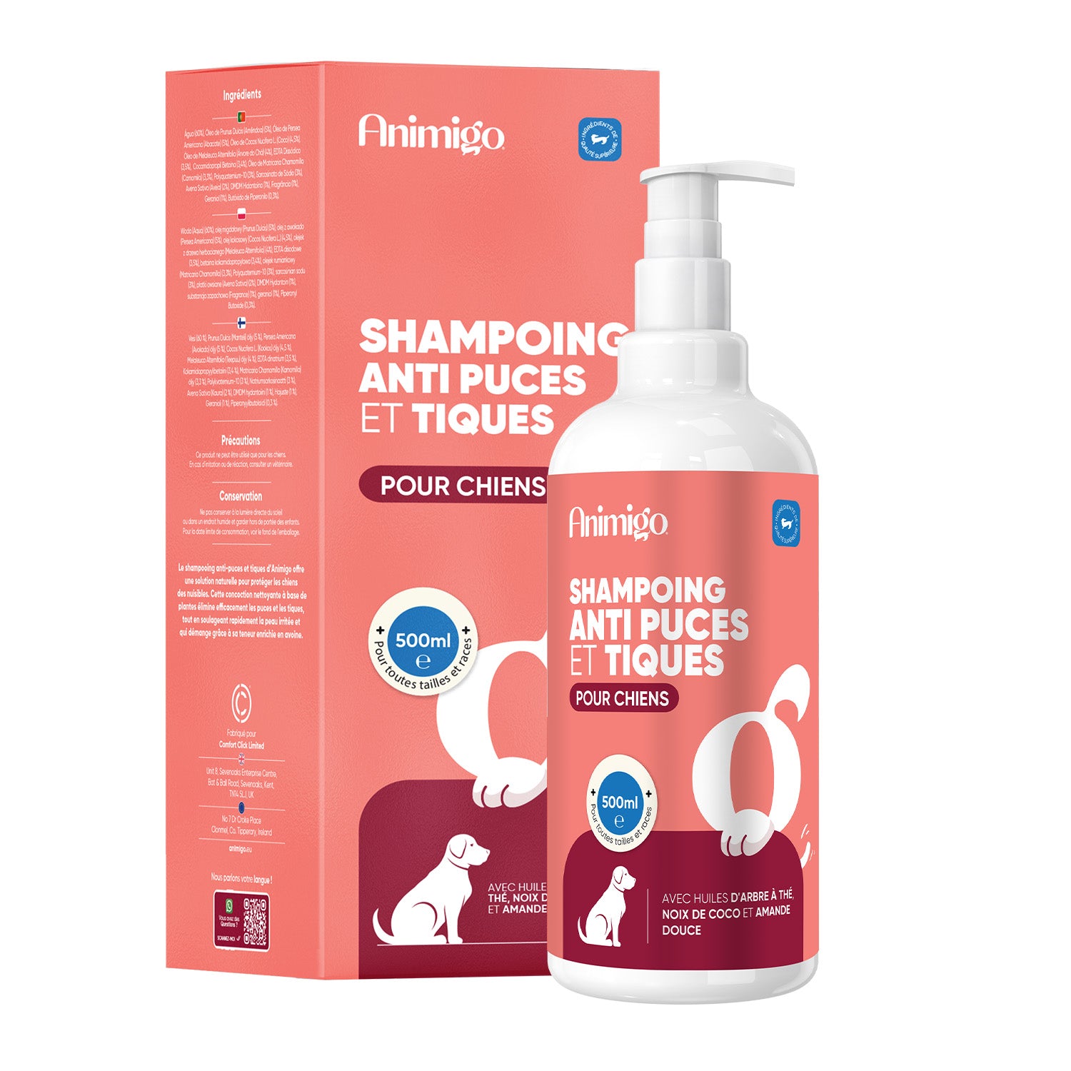 Shampooing Anti-Puces & Tiques pour Chiens 500ml