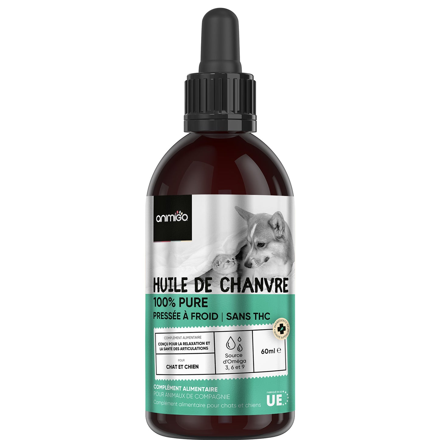 Huile de Chanvre pour Chiens 60 ml Animigo ANIMIGO FR Huile de Chanvre pour Chiens 60 ml Animigo ANIMIGO FR