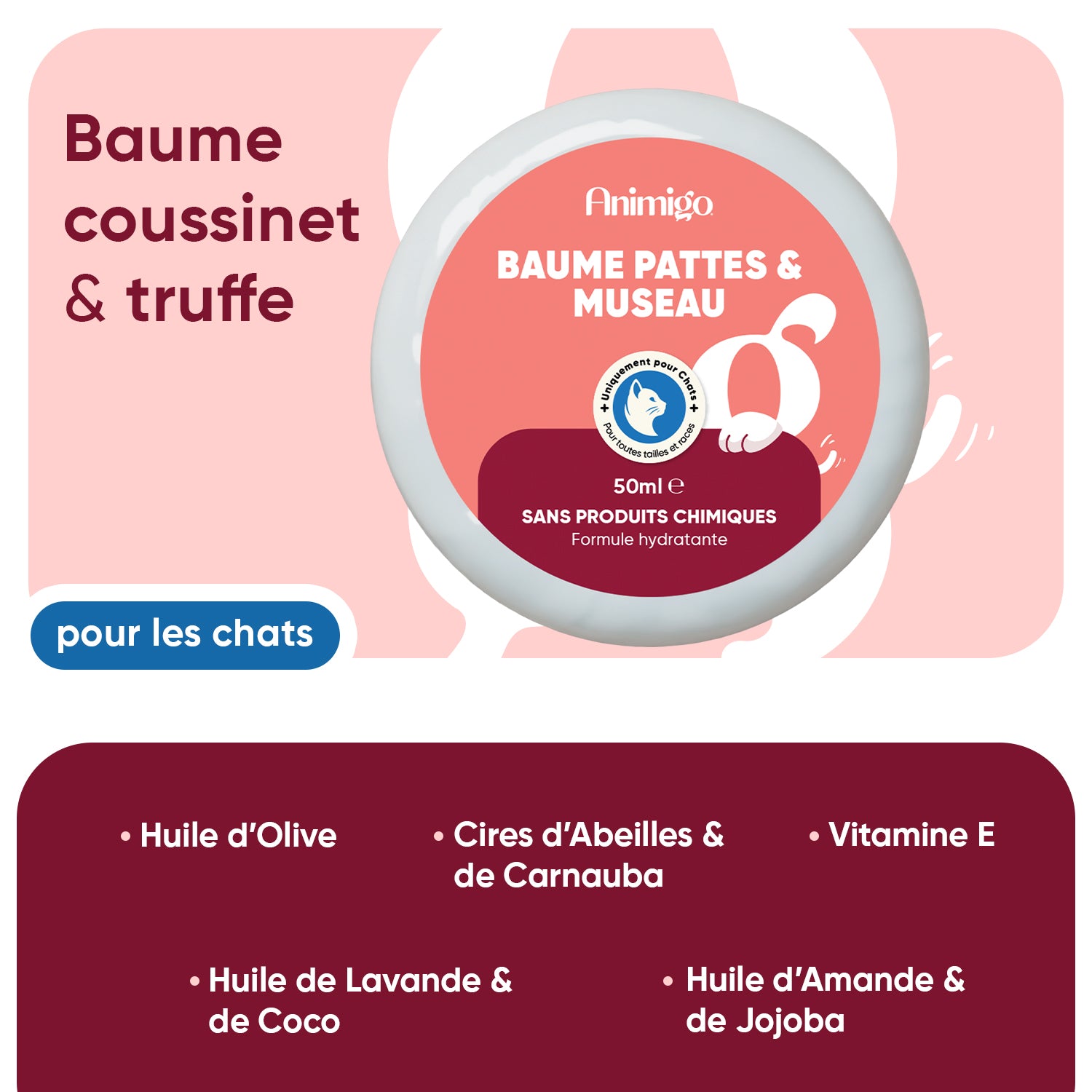 Baume pour coussinets et museau de chat 50 ml