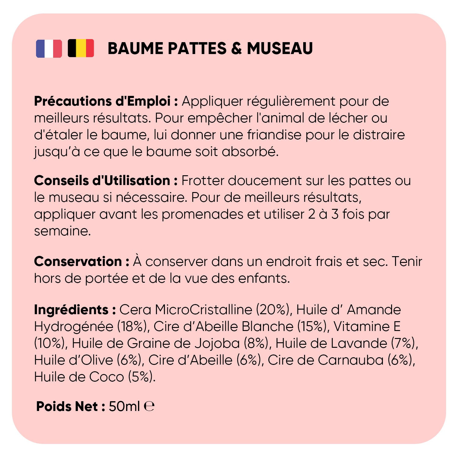 Baume pour coussinets et museau de chat 50 ml