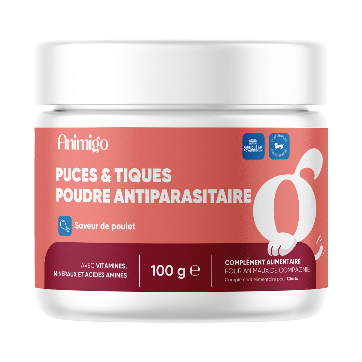 Poudre anti-puces et anti-tiques pour chats