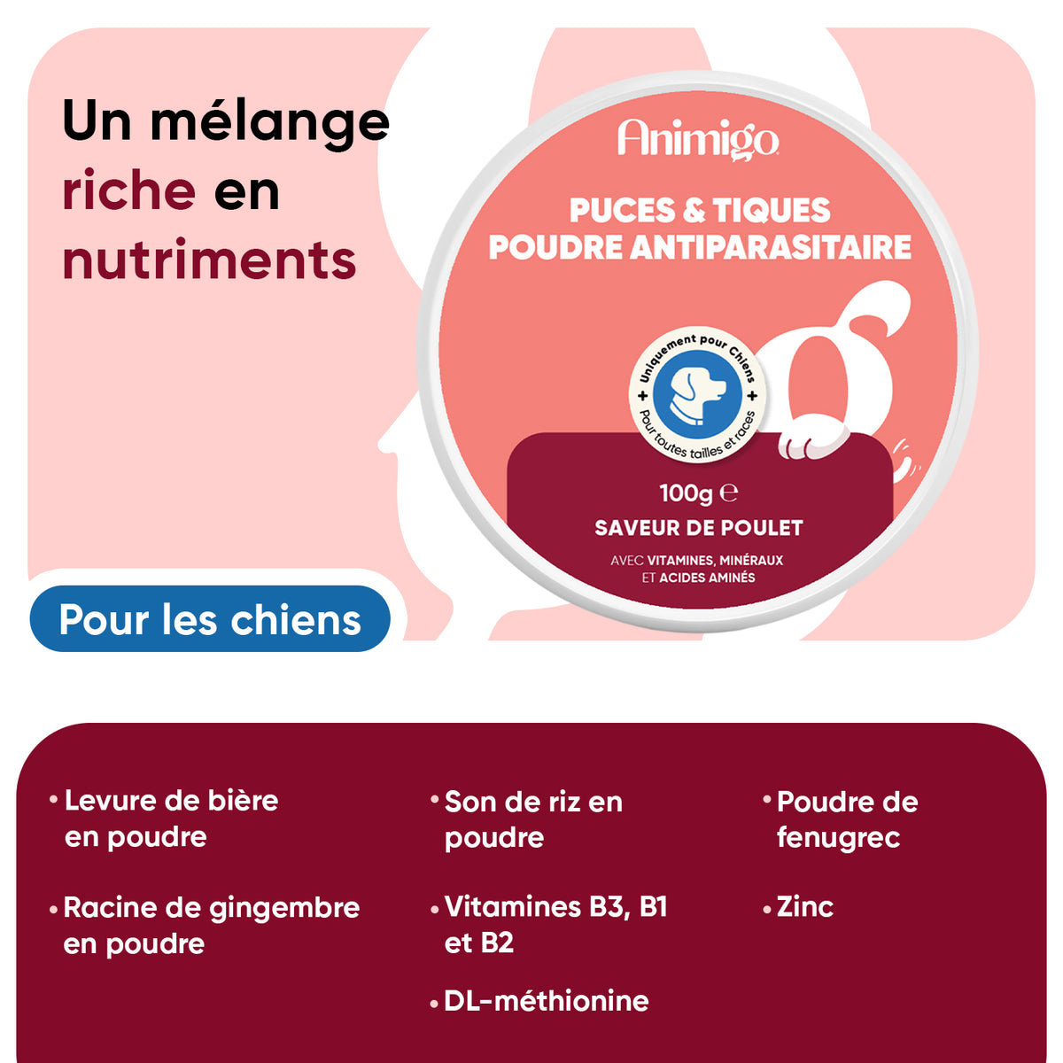 Poudre Anti-Puces et Anti-Tiques pour Chiens