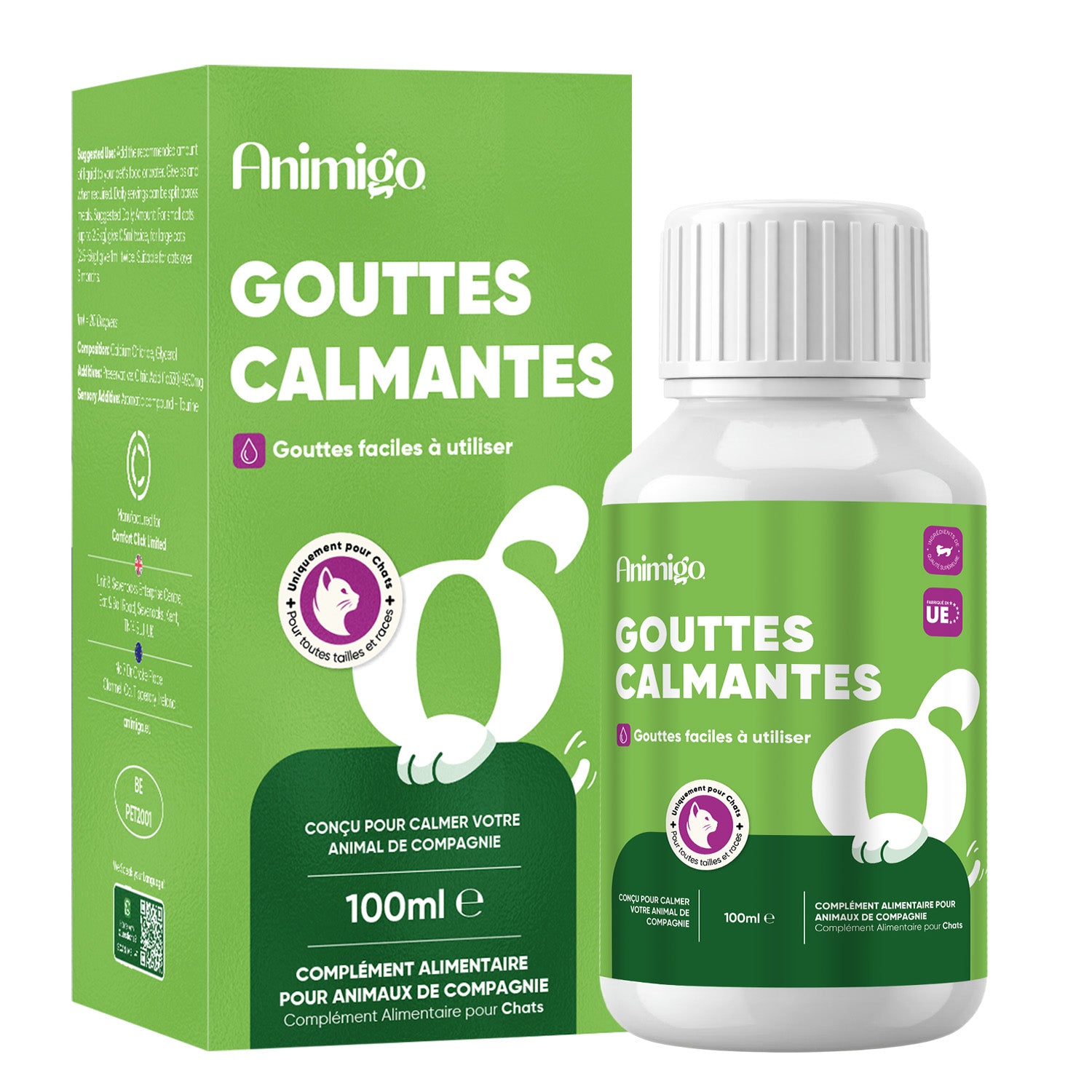 Animigo Gouttes Apaisantes pour Chats 100 ml