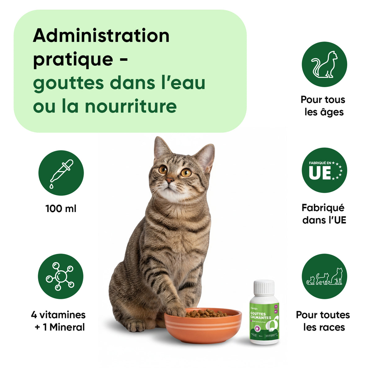Animigo Gouttes Apaisantes pour Chats 100 ml