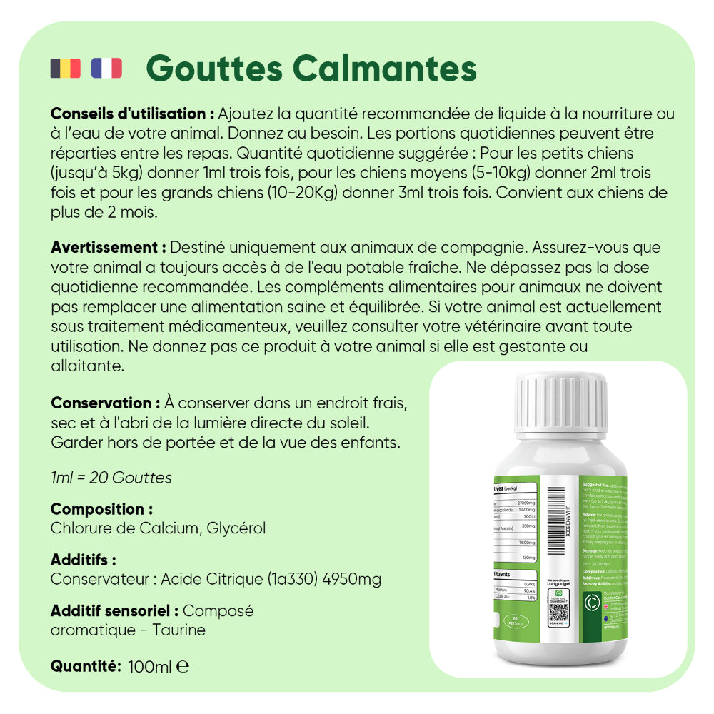 Gouttes apaisantes pour chiens 100 ml