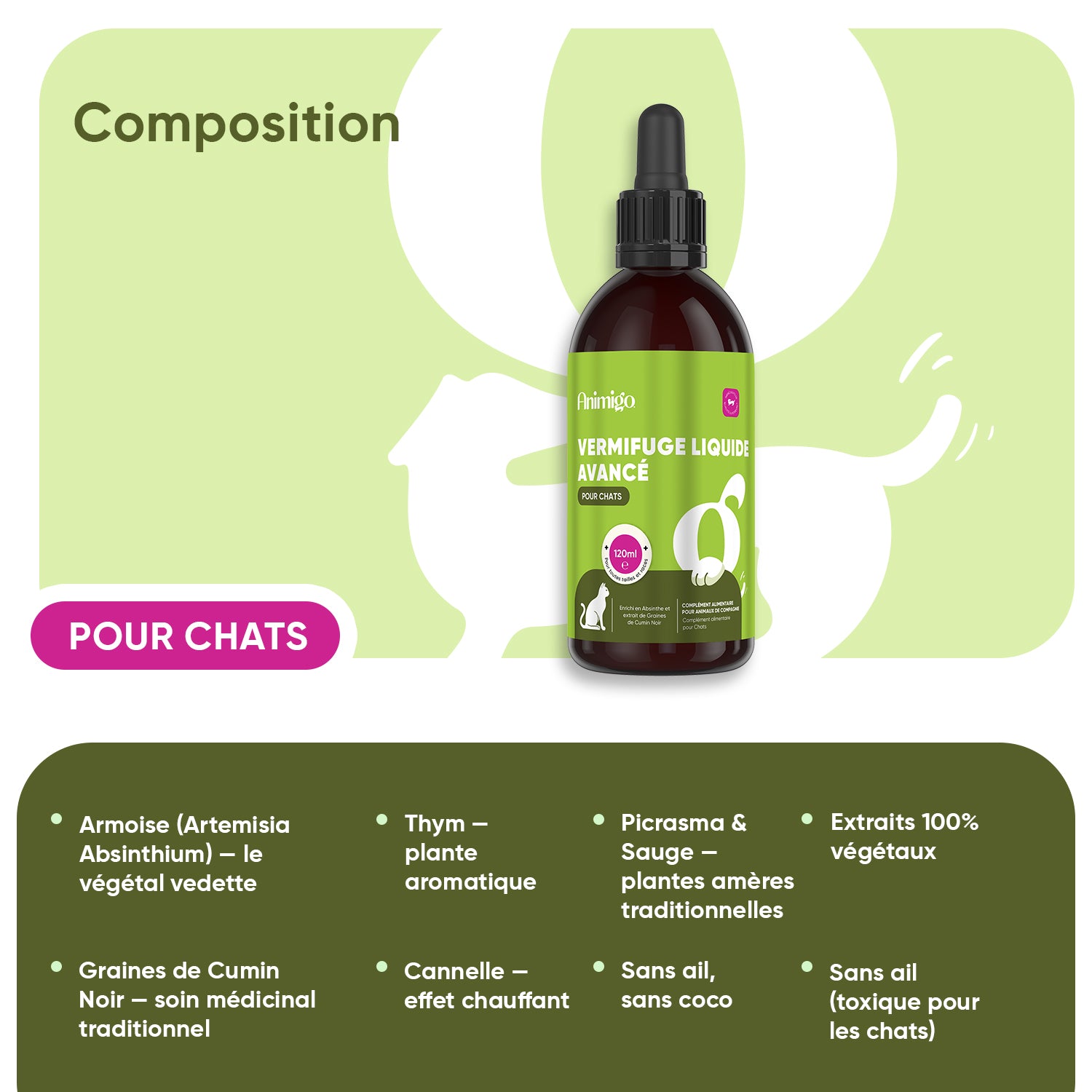 Armoise Avancée pour Chats 120ml Liquide