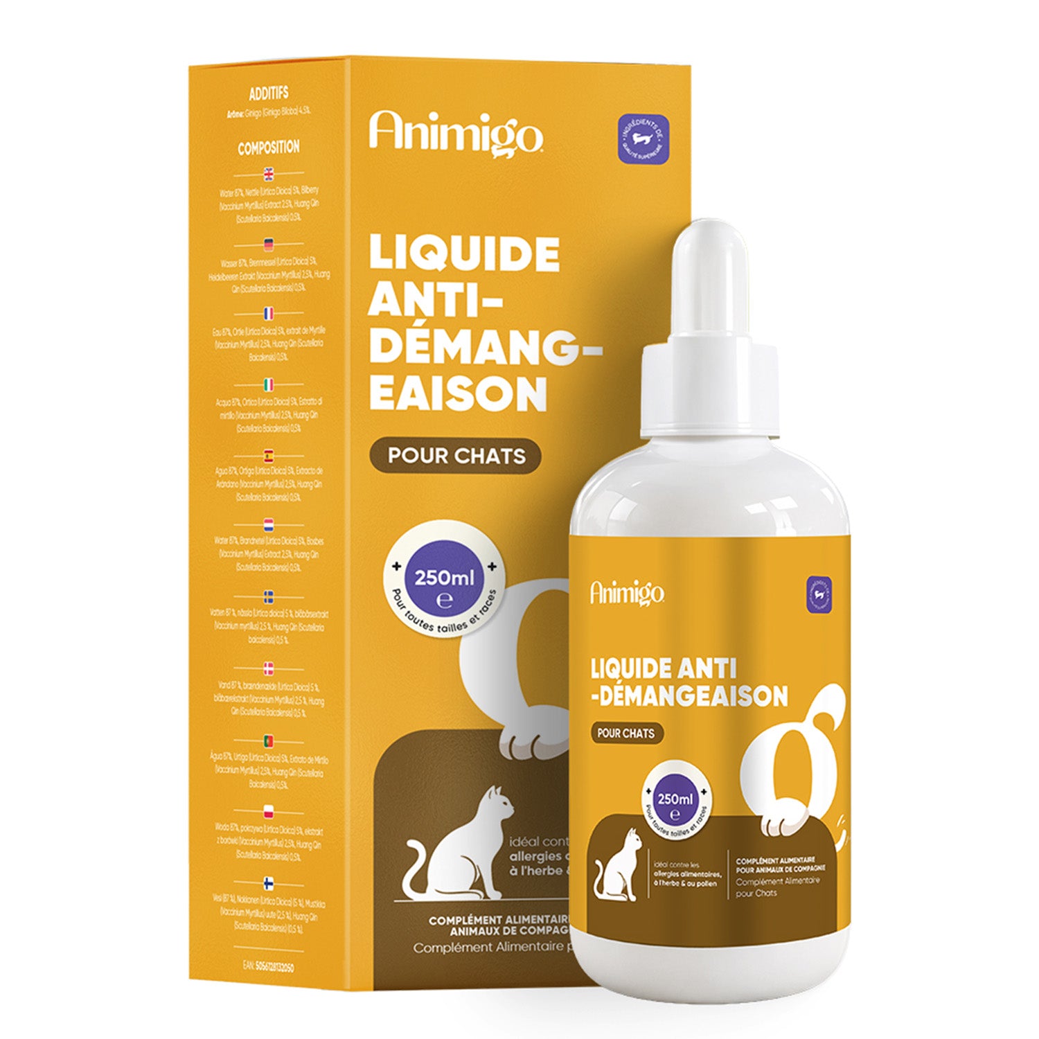 Soin Anti-Démangeaisons pour Chats Liquide 250ml