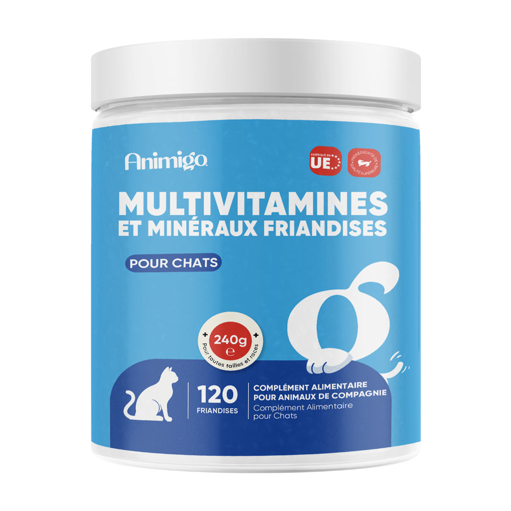 Multivitamines et minéraux pour chats, 120 comprimés à mâcher