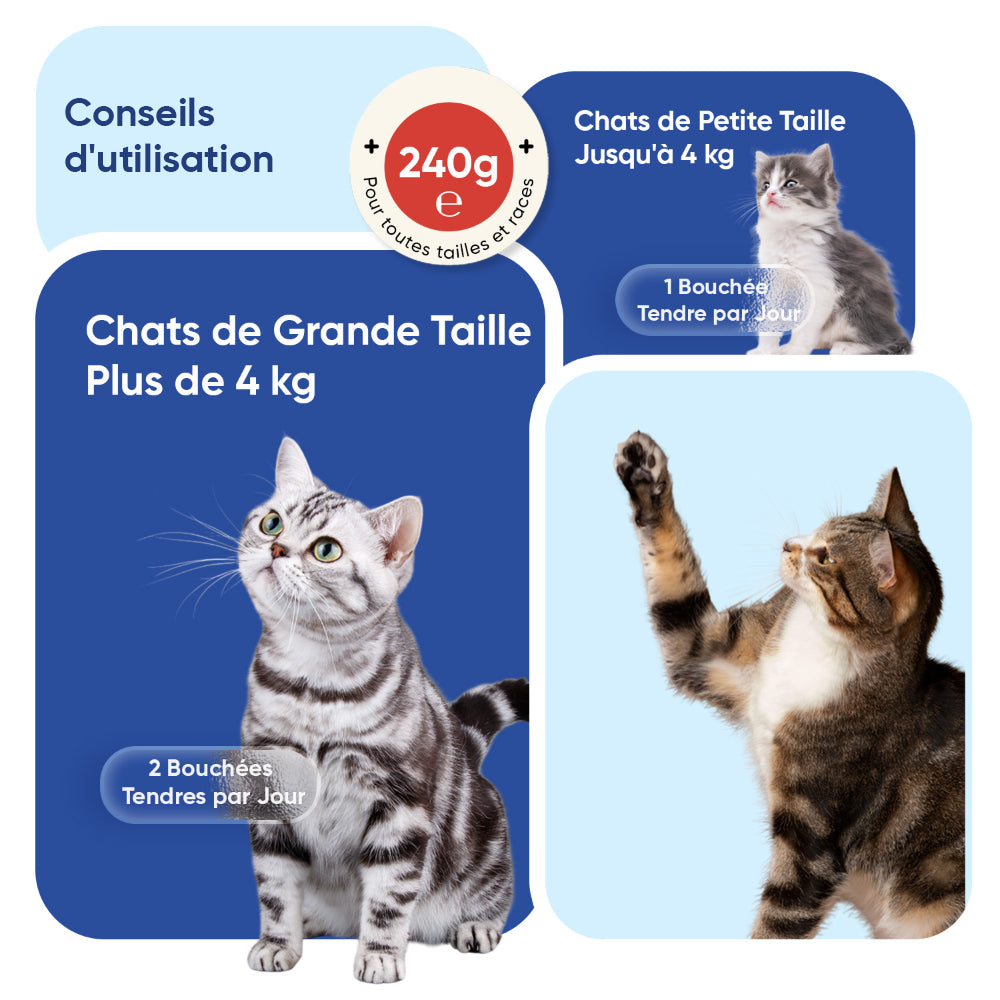 Multivitamines et minéraux pour chats, 120 comprimés à mâcher