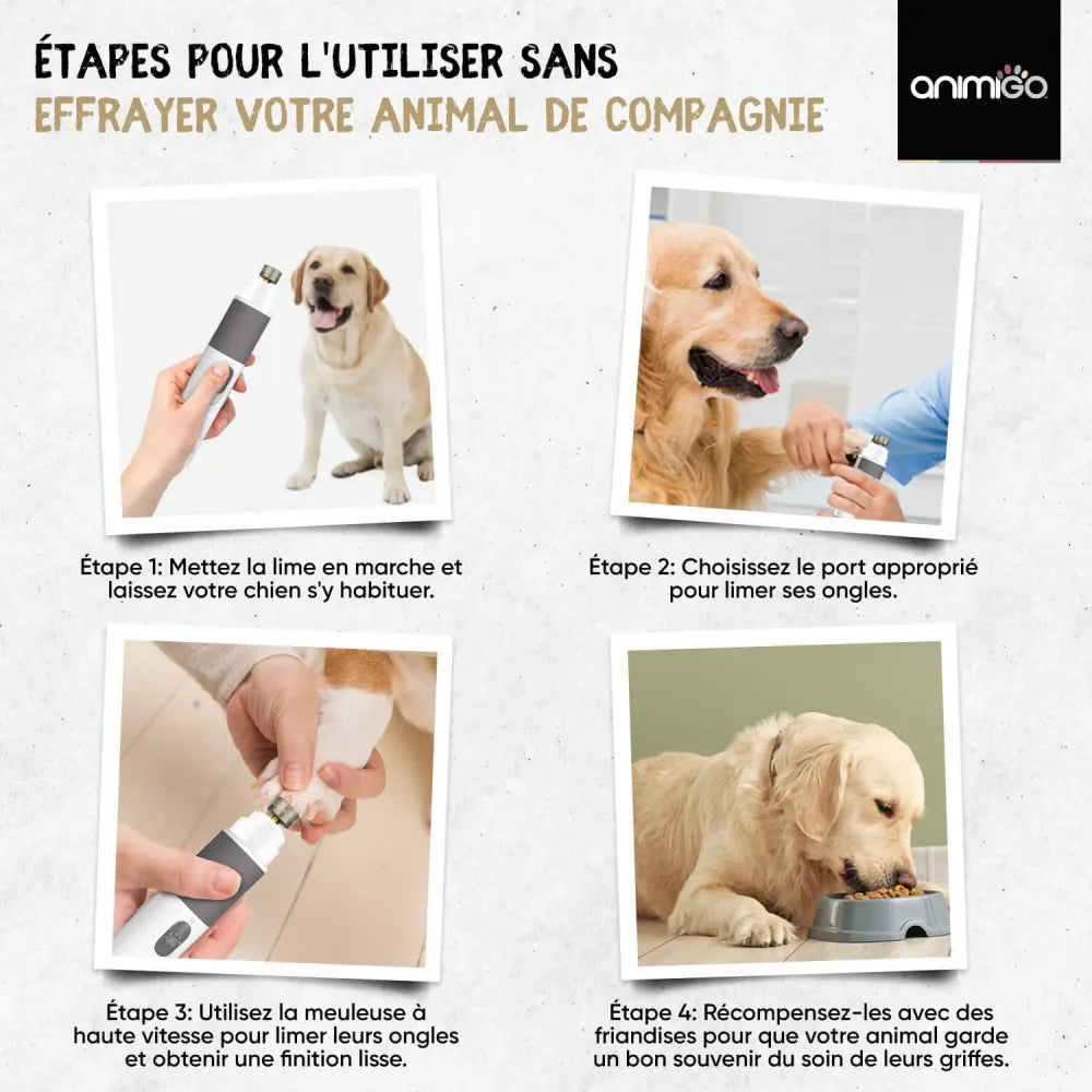Mode d’emploi de la meuleuse à griffes pour chiens et chats